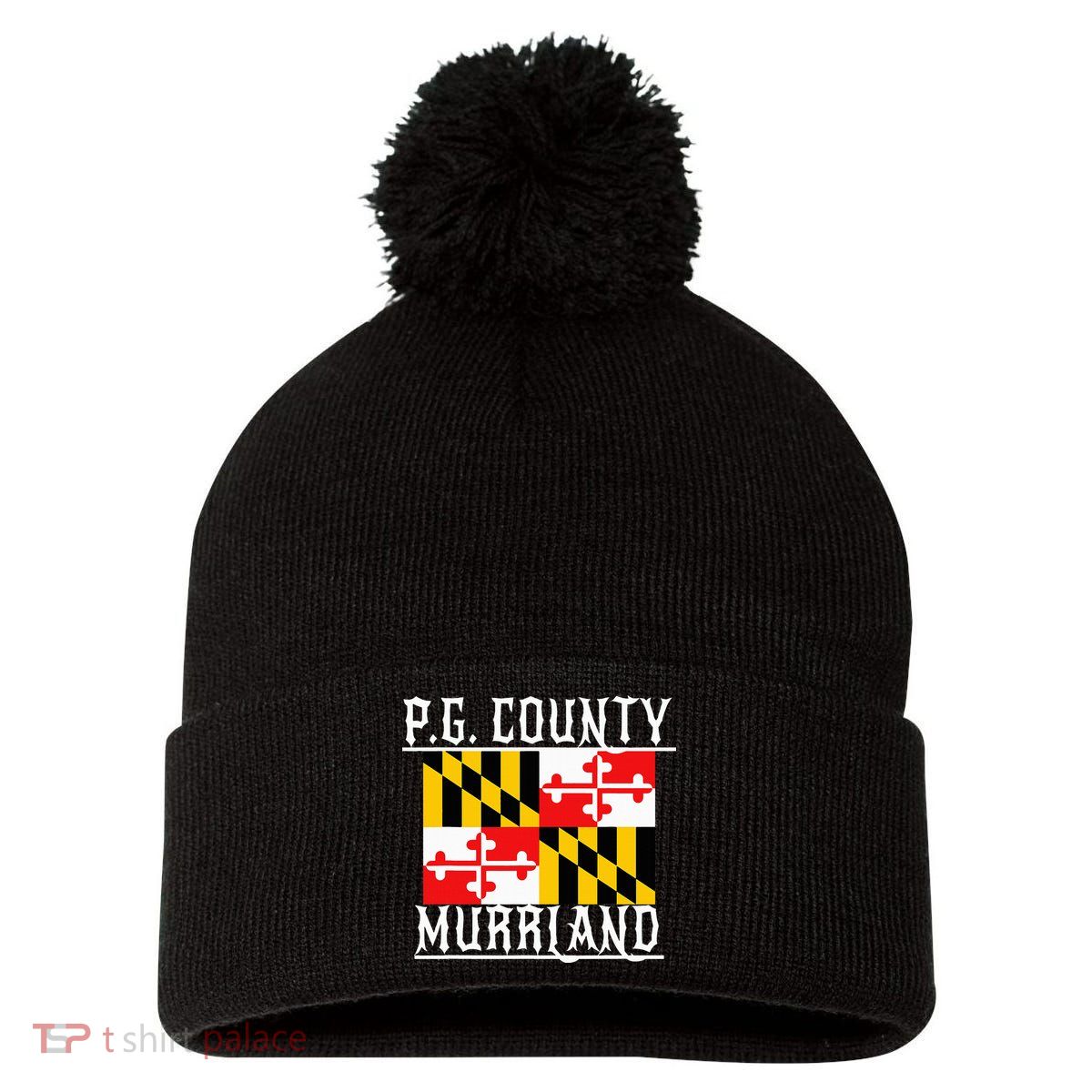 Prince GeorgeS Maryland Murrland Dmv Gogo County Rep Pom Pom 12in Knit Beanie