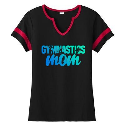 Proud Gymnastics Mom Cute Gymnast Parent Mama Gym Gift Ladies Halftime Notch Neck Tee