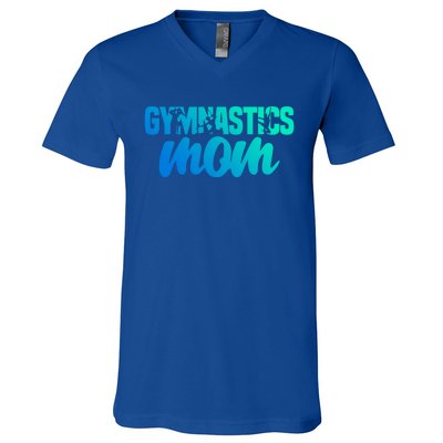 Proud Gymnastics Mom Cute Gymnast Parent Mama Gym Gift V-Neck T-Shirt