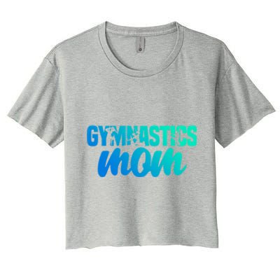 Proud Gymnastics Mom Cute Gymnast Parent Mama Gym Gift Women's Crop Top Tee