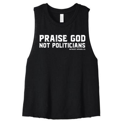 Praise God Not Politicians Women's Racerback Cropped Tank