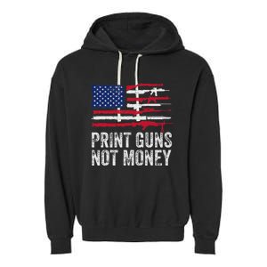 Print Guns Not Money Garment-Dyed Fleece Hoodie