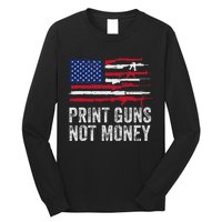 Print Guns Not Money Long Sleeve Shirt