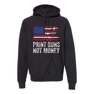 Print Guns Not Money Premium Hoodie