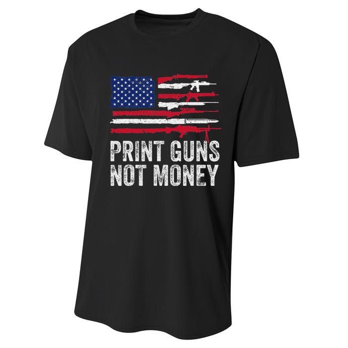 Print Guns Not Money Performance Sprint T-Shirt