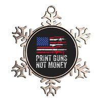 Print Guns Not Money Metallic Star Ornament