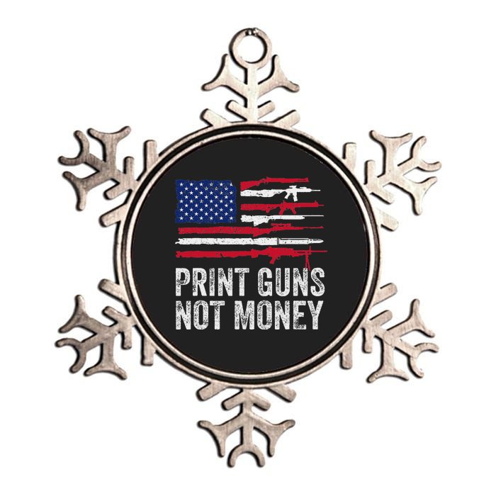 Print Guns Not Money Metallic Star Ornament