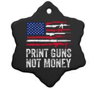 Print Guns Not Money Ceramic Star Ornament