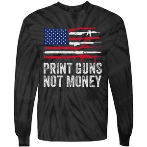 Print Guns Not Money Tie-Dye Long Sleeve Shirt