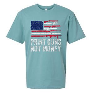 Print Guns Not Money Sueded Cloud Jersey T-Shirt