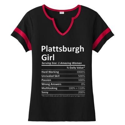 Plattsburgh Girl Ny New York Funny City Home Roots Usa Gift Ladies Halftime Notch Neck Tee