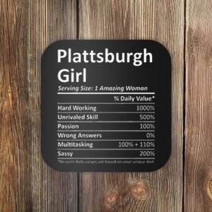 Plattsburgh Girl Ny New York Funny City Home Roots Usa Gift Coaster