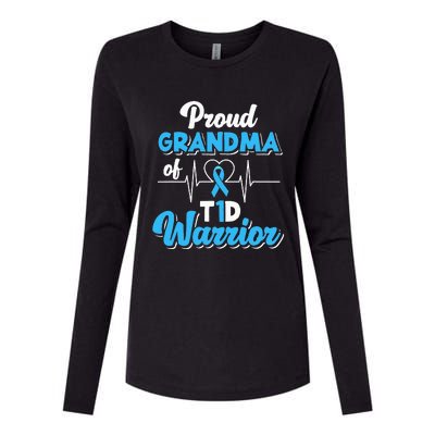 Proud Grandma Of A T1d Warrior Diabetic Diabetes Awareness Womens Cotton Relaxed Long Sleeve T-Shirt