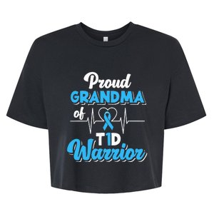 Proud Grandma Of A T1d Warrior Diabetic Diabetes Awareness Bella+Canvas Jersey Crop Tee