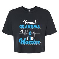 Proud Grandma Of A T1d Warrior Diabetic Diabetes Awareness Bella+Canvas Jersey Crop Tee