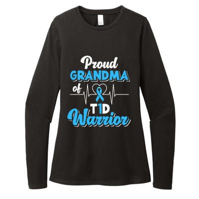 Proud Grandma Of A T1d Warrior Diabetic Diabetes Awareness Womens CVC Long Sleeve Shirt