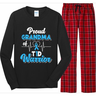 Proud Grandma Of A T1d Warrior Diabetic Diabetes Awareness Long Sleeve Pajama Set