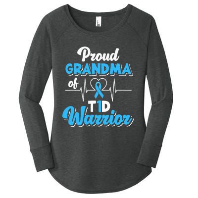 Proud Grandma Of A T1d Warrior Diabetic Diabetes Awareness Women's Perfect Tri Tunic Long Sleeve Shirt