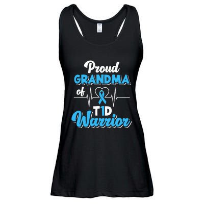 Proud Grandma Of A T1d Warrior Diabetic Diabetes Awareness Ladies Essential Flowy Tank