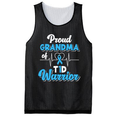 Proud Grandma Of A T1d Warrior Diabetic Diabetes Awareness Mesh Reversible Basketball Jersey Tank