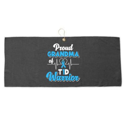 Proud Grandma Of A T1d Warrior Diabetic Diabetes Awareness Large Microfiber Waffle Golf Towel