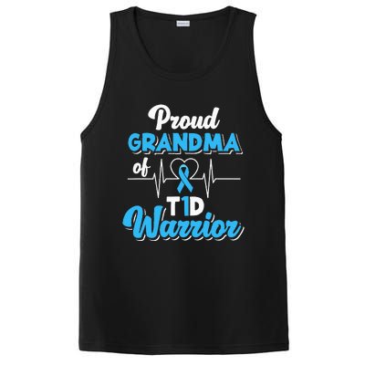 Proud Grandma Of A T1d Warrior Diabetic Diabetes Awareness PosiCharge Competitor Tank