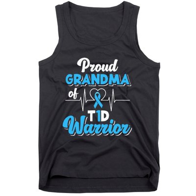 Proud Grandma Of A T1d Warrior Diabetic Diabetes Awareness Tank Top