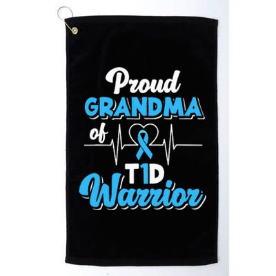 Proud Grandma Of A T1d Warrior Diabetic Diabetes Awareness Platinum Collection Golf Towel