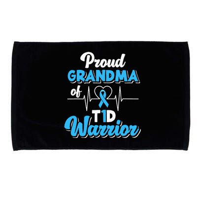 Proud Grandma Of A T1d Warrior Diabetic Diabetes Awareness Microfiber Hand Towel