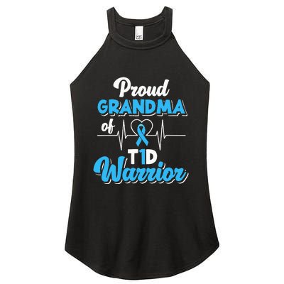 Proud Grandma Of A T1d Warrior Diabetic Diabetes Awareness Women's Perfect Tri Rocker Tank