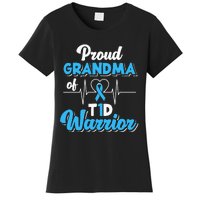 Proud Grandma Of A T1d Warrior Diabetic Diabetes Awareness Women's T-Shirt