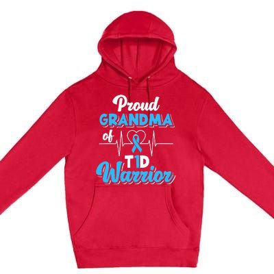 Proud Grandma Of A T1d Warrior Diabetic Diabetes Awareness Premium Pullover Hoodie