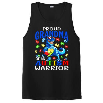 Proud Grandma Of An Autism Warrior Dinosaur Cool Gift PosiCharge Competitor Tank