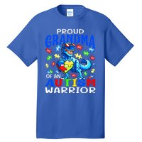 Proud Grandma Of An Autism Warrior Dinosaur Cool Gift Tall T-Shirt