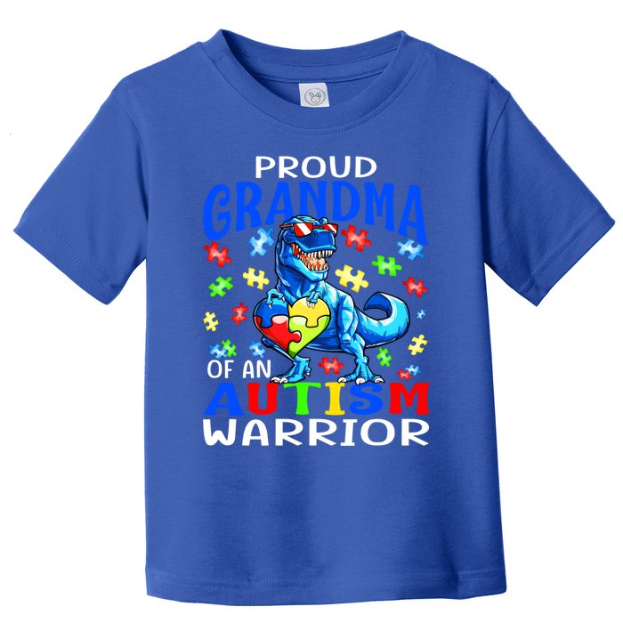 Proud Grandma Of An Autism Warrior Dinosaur Cool Gift Toddler T-Shirt