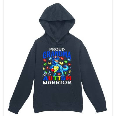 Proud Grandma Of An Autism Warrior Dinosaur Cool Gift Urban Pullover Hoodie