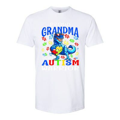 Proud Grandma Of An Autism Warrior Dinosaur Cool Gift Softstyle CVC T-Shirt