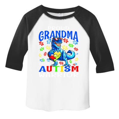 Proud Grandma Of An Autism Warrior Dinosaur Cool Gift Toddler Fine Jersey T-Shirt