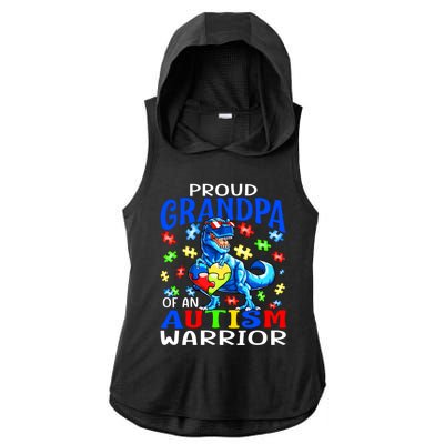 Proud Grandpa Of An Autism Warrior Dinosaur Cute Gift Ladies PosiCharge Tri-Blend Wicking Draft Hoodie Tank