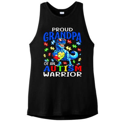 Proud Grandpa Of An Autism Warrior Dinosaur Cute Gift Ladies PosiCharge Tri-Blend Wicking Tank