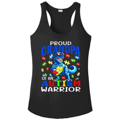 Proud Grandpa Of An Autism Warrior Dinosaur Cute Gift Ladies PosiCharge Competitor Racerback Tank