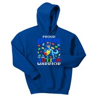 Proud Grandpa Of An Autism Warrior Dinosaur Cute Gift Kids Hoodie