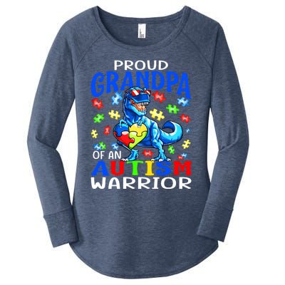 Proud Grandpa Of An Autism Warrior Dinosaur Cute Gift Women's Perfect Tri Tunic Long Sleeve Shirt