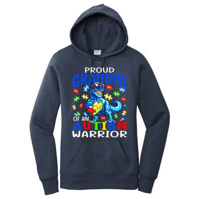 Proud Grandpa Of An Autism Warrior Dinosaur Cute Gift Women's Pullover Hoodie