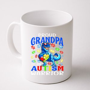 Proud Grandpa Of An Autism Warrior Dinosaur Cute Gift Coffee Mug