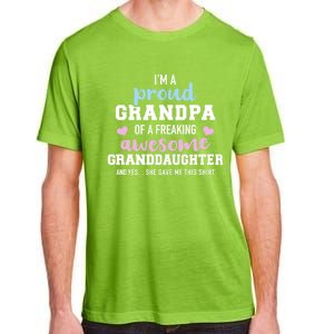 Proud Grandpa Of An Awesome Granddaughter Gift Adult ChromaSoft Performance T-Shirt