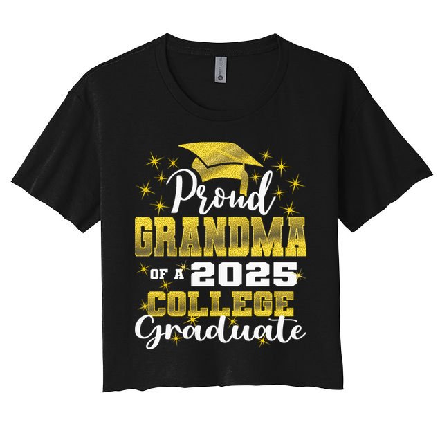 Proud Grandma Of 2025 College Graduate Family 24 Graduation Crop Top