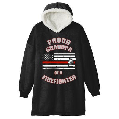 Proud Grandpa Of A Firefighter Funny Gift Hooded Wearable Blanket