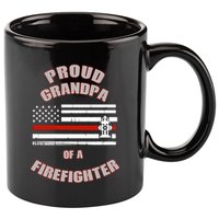Proud Grandpa Of A Firefighter Funny Gift 11oz C Handle Ceramic Mug