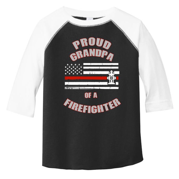 Proud Grandpa Of A Firefighter Funny Gift Toddler Fine Jersey T-Shirt